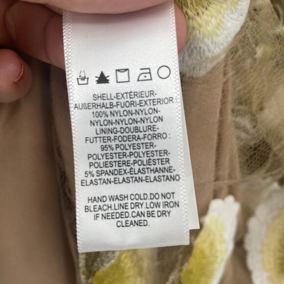 Dress the Population Women’s Betsy Lily Tan Nude Floral Embroidered Dress Medium - Picture 8 of 8